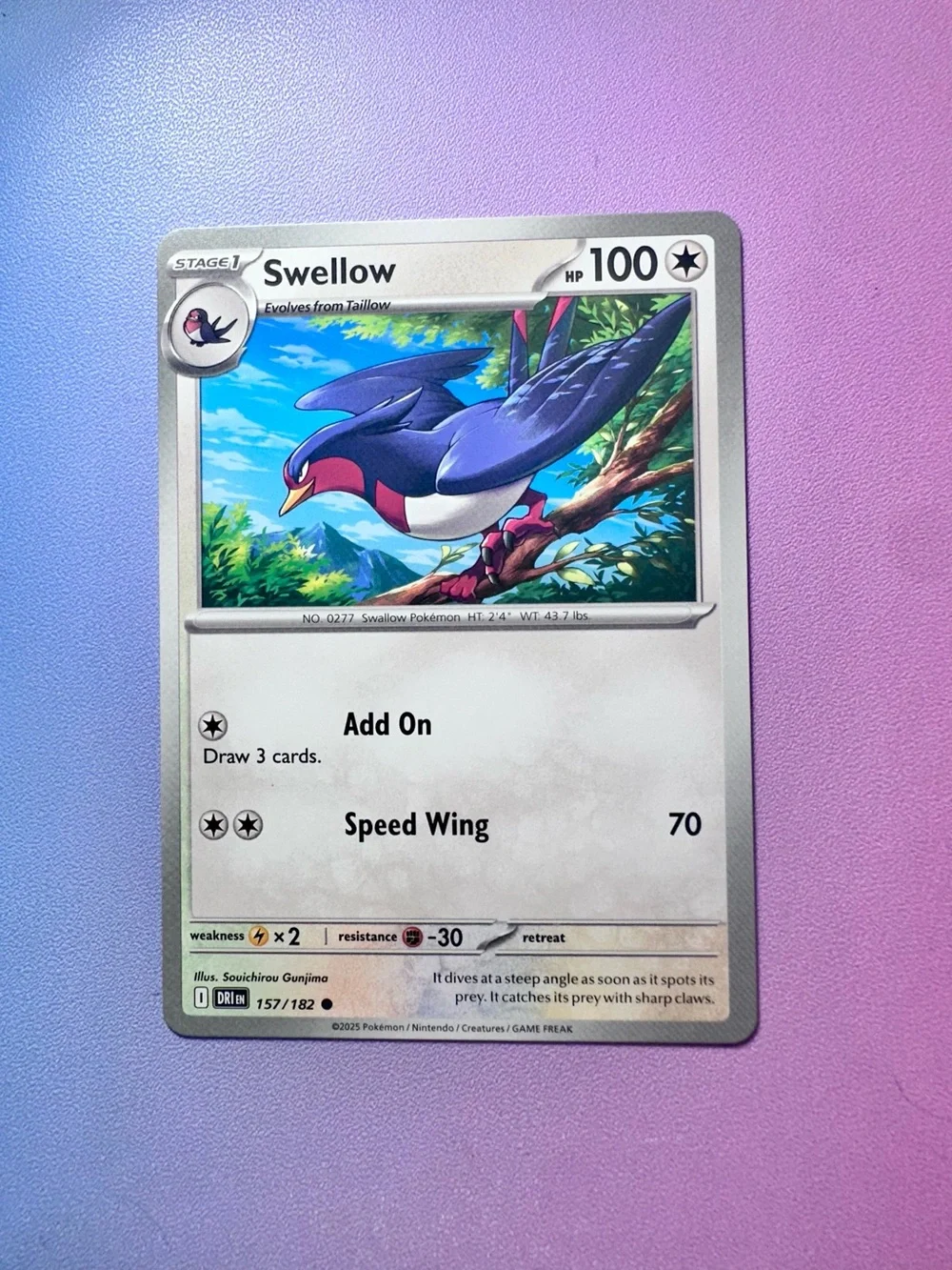 swellow - 157/182 (common) — pokemon: destined rivals
